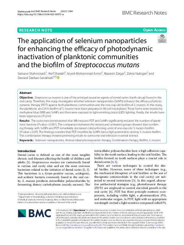 (PDF) The application of selenium nanoparticles for enhancing the ...