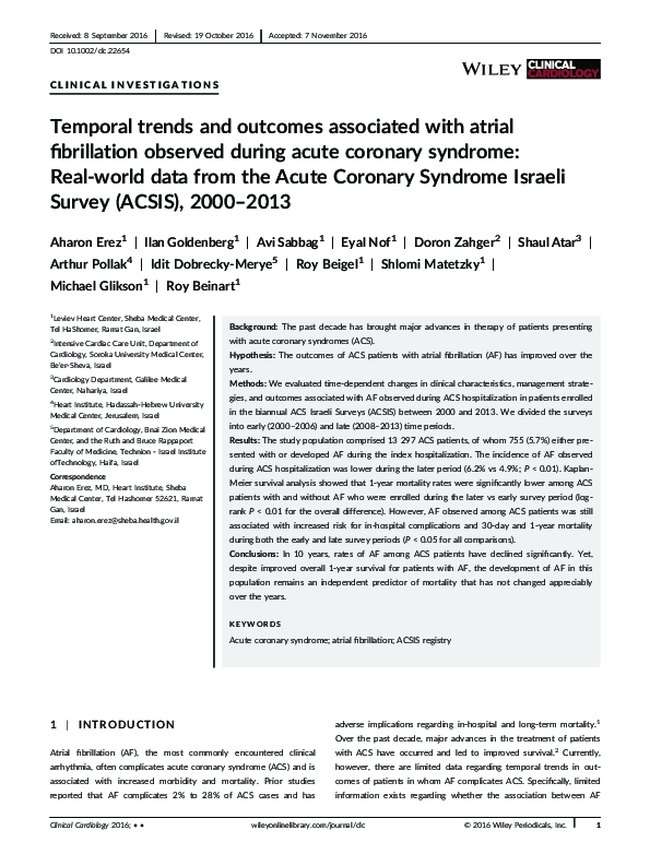 (PDF) Temporal trends and outcomes associated with atrial fibrillation ...