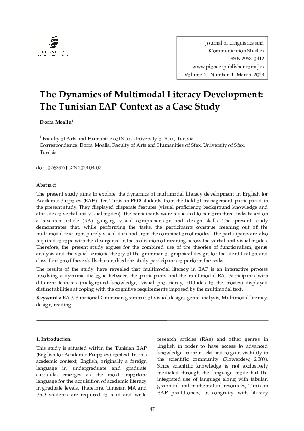 (PDF) The Dynamics of Multimodal Literacy Development: The Tunisian EAP ...