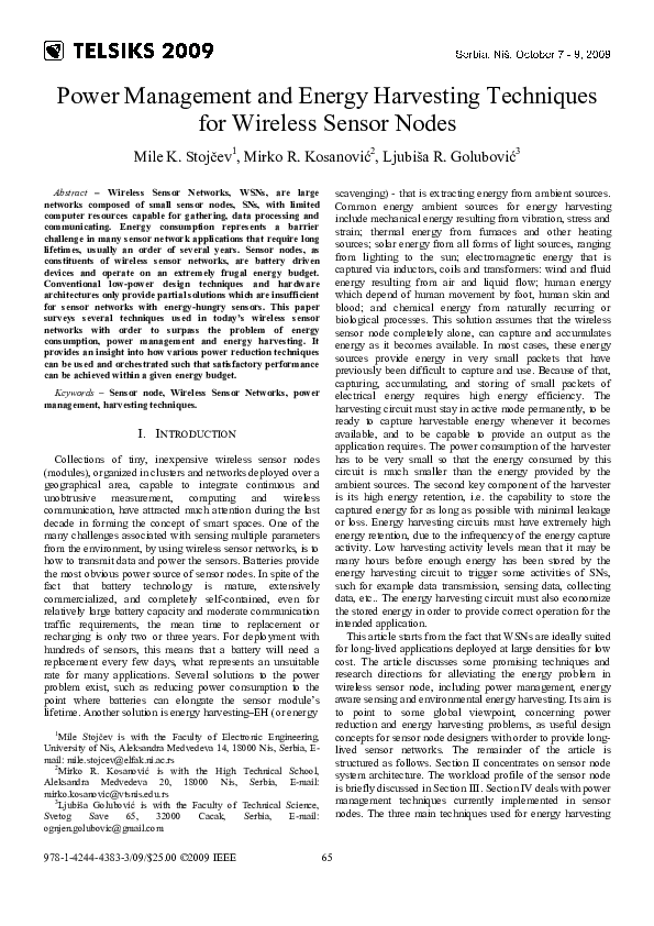 (PDF) Power management and energy harvesting techniques for wireless ...