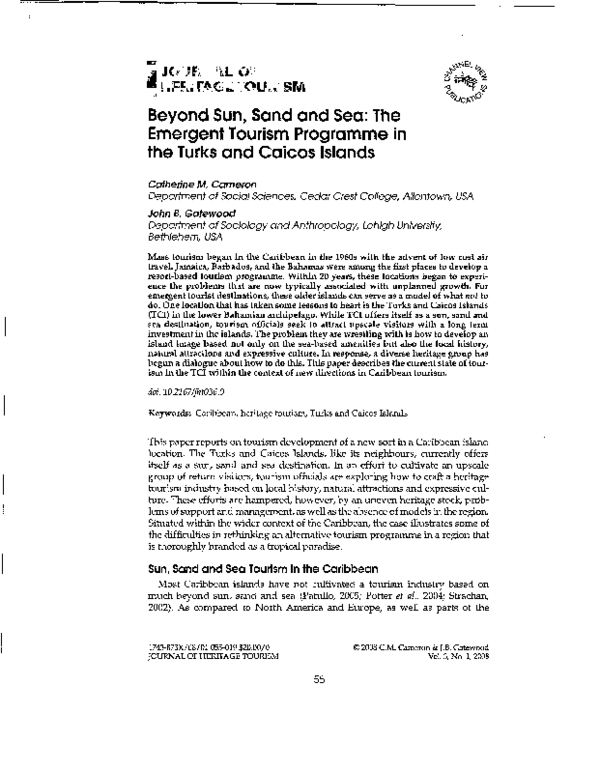 (PDF) Beyond Sun, Sand and Sea The Emergent Tourism Programme in the