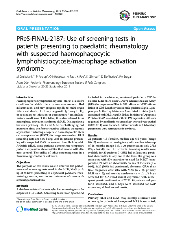(PDF) PReS-FINAL-2187: Use of screening tests in patients presenting to ...