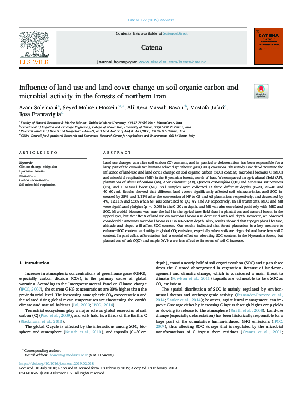 (PDF) Influence of land use and land cover change on soil organic ...