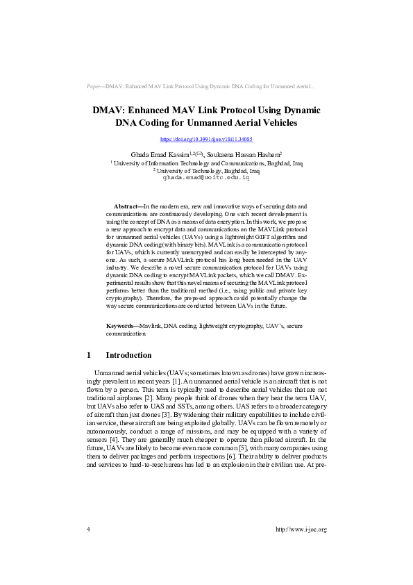 (PDF) DMAV: Enhanced MAV Link Protocol Using Dynamic DNA Coding for ...