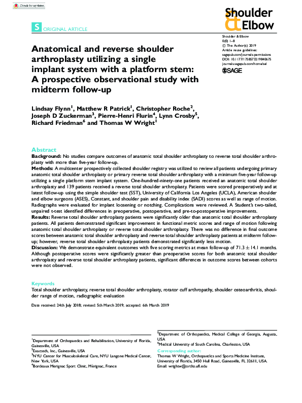 (PDF) Anatomical and Reverse Shoulder Arthroplasty: an American(s ...
