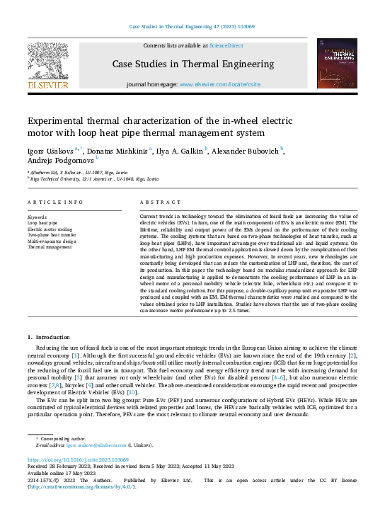 (PDF) Experimental Thermal Characterization of the In-Wheel Electric ...