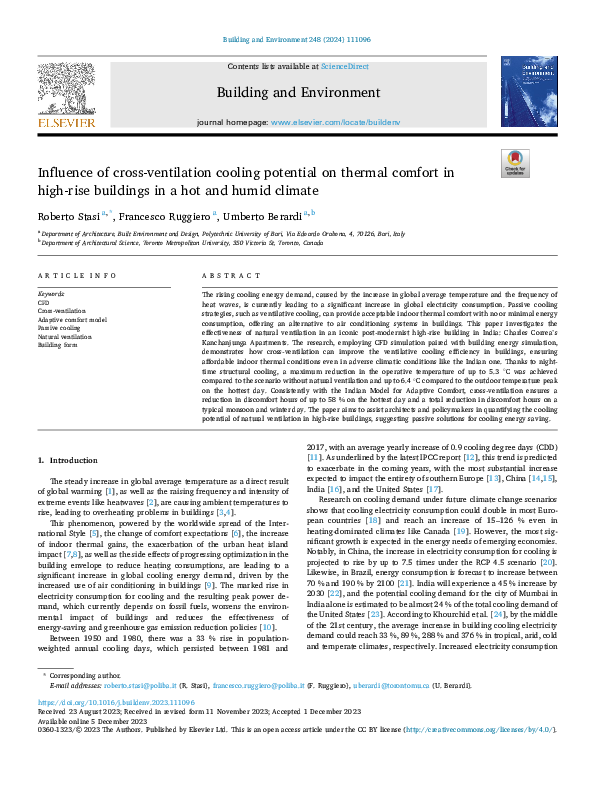 (PDF) Influence of cross-ventilation cooling potential on thermal ...