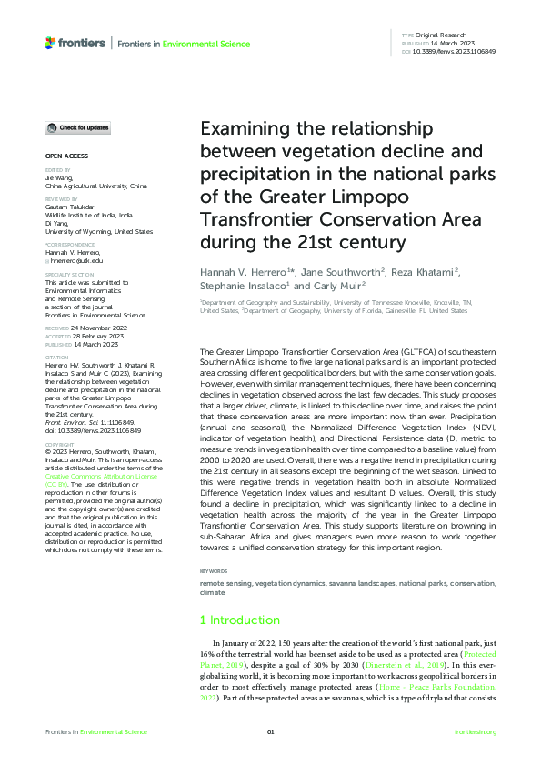 (PDF) Examining the relationship between vegetation decline and ...