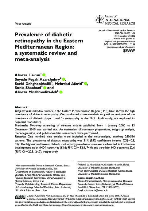 (PDF) Prevalence of diabetic retinopathy in the Eastern Mediterranean ...