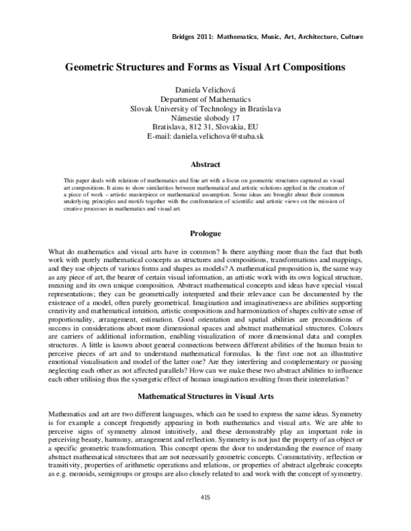 (PDF) Geometric Structures and Forms as Visual Art Compositions