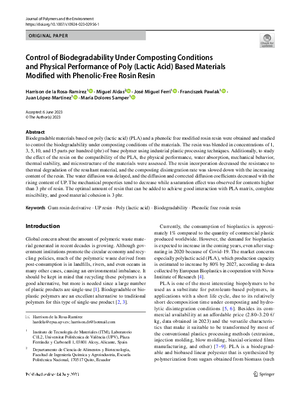 (PDF) Control of Biodegradability Under Composting Conditions and ...