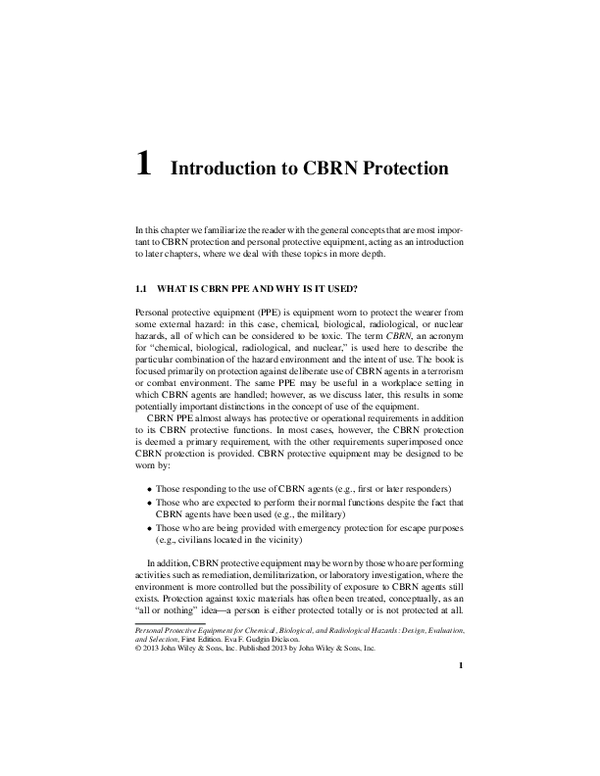 (PDF) Personal Protective Equipment for Chemical, Biological, and ...