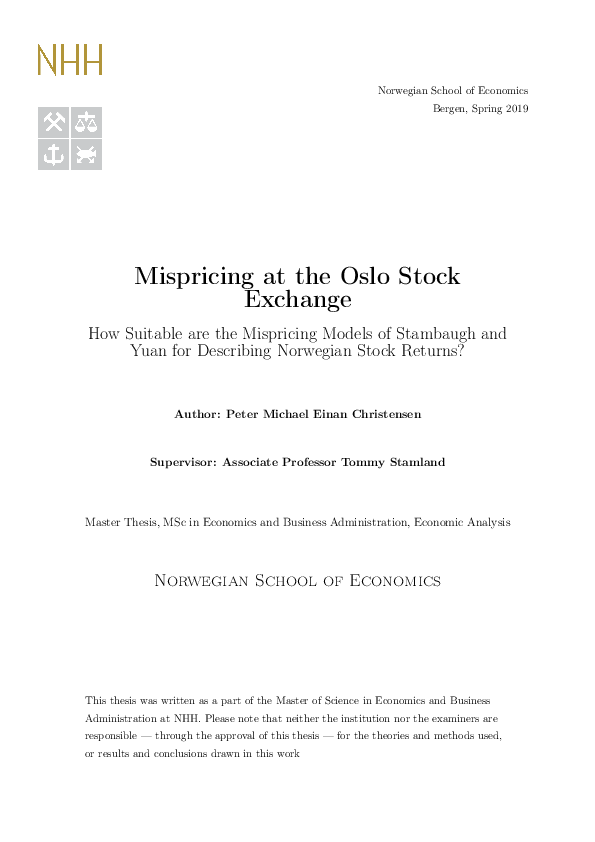 (PDF) Mispricing at the Oslo stock exchange : how suitable are the ...