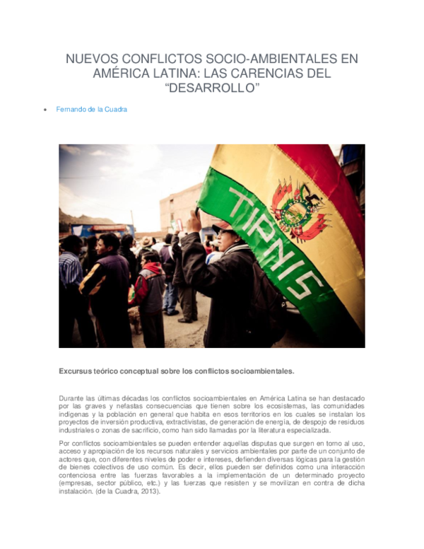 (PDF) Nuevos conflictos socio-ambientales en América Latina