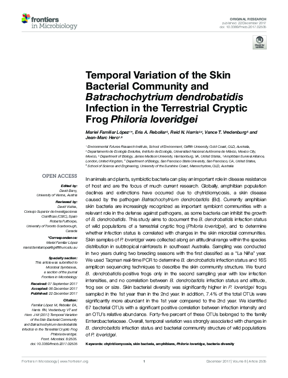 (PDF) Temporal Variation of the Skin Bacterial Community and ...