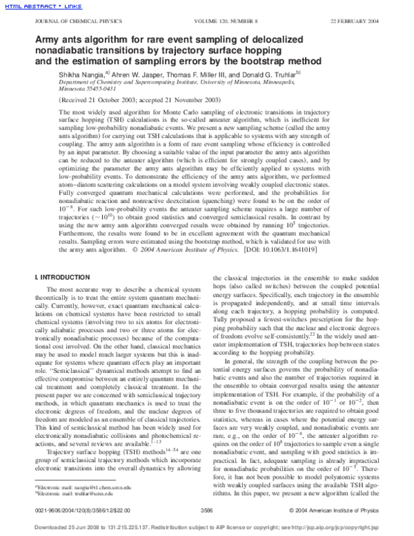(PDF) Army ants algorithm for rare event sampling of delocalized ...