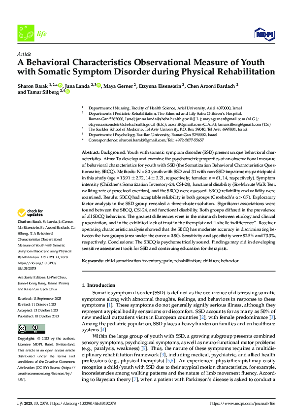 (PDF) A Behavioral Characteristics Observational Measure of Youth with ...