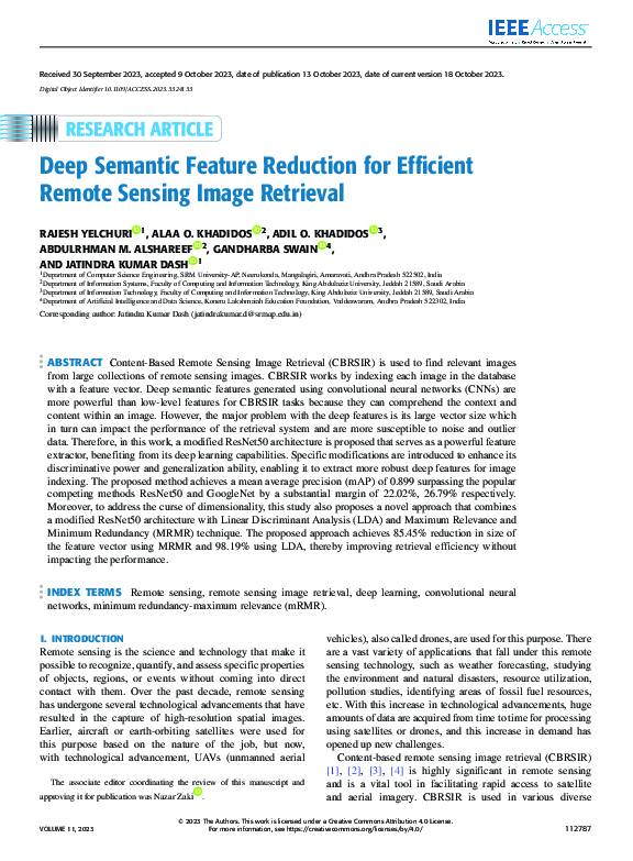 (PDF) Deep Semantic Feature Reduction for Efficient Remote Sensing ...