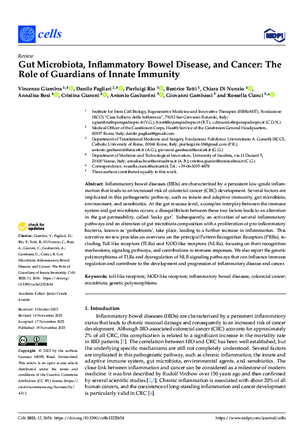 (PDF) Gut Microbiota, Inflammatory Bowel Disease, and Cancer: The Role ...