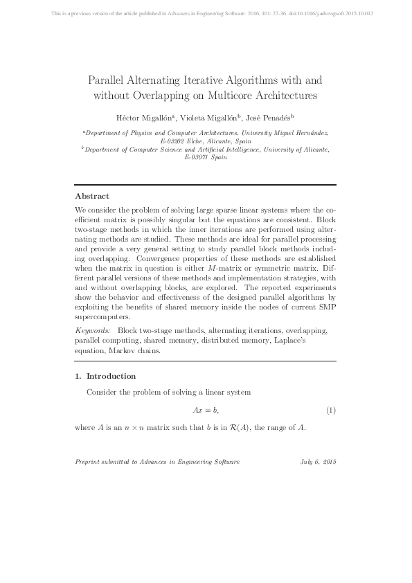 (PDF) Parallel alternating iterative algorithms with and without ...