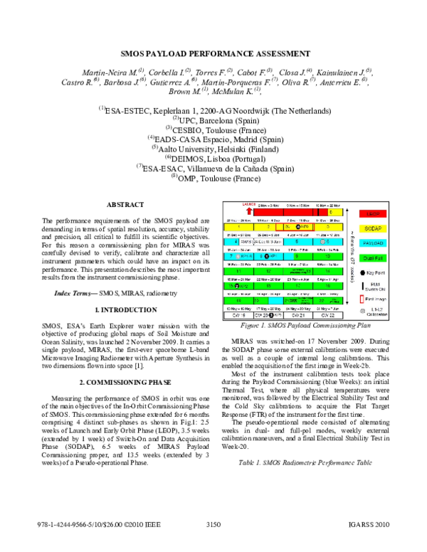 (PDF) SMOS payload performance assessment