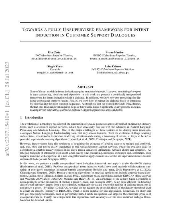 (PDF) Towards a Fully Unsupervised Framework for Intent Induction in ...