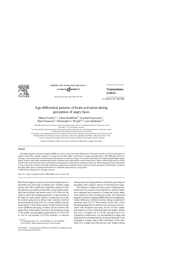 (PDF) Age-differential patterns of brain activation during perception ...