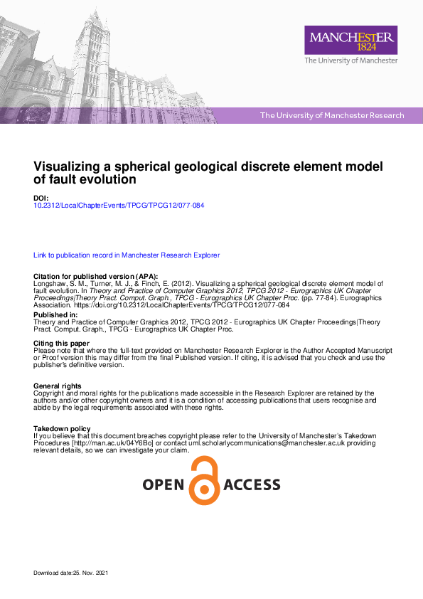(PDF) Visualizing a Spherical Geological Discrete Element Model of ...