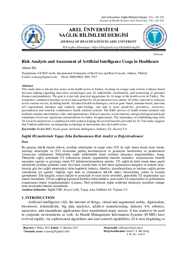(PDF) Risk Analysis and Assessment of Artificial Intelligence Usage in ...