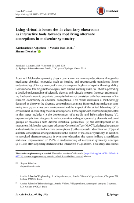 (PDF) Using virtual laboratories in chemistry classrooms as interactive ...