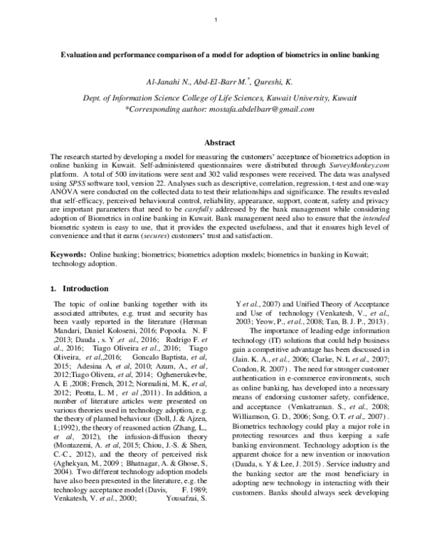 (PDF) Evaluation and performance comparison of a model for adoption of ...