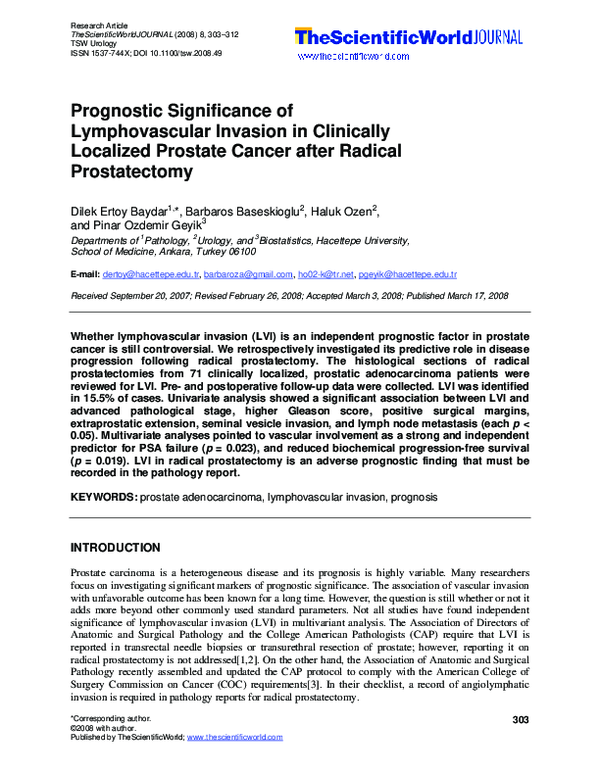(PDF) Prognostic Significance of Lymphovascular Invasion in Clinically ...