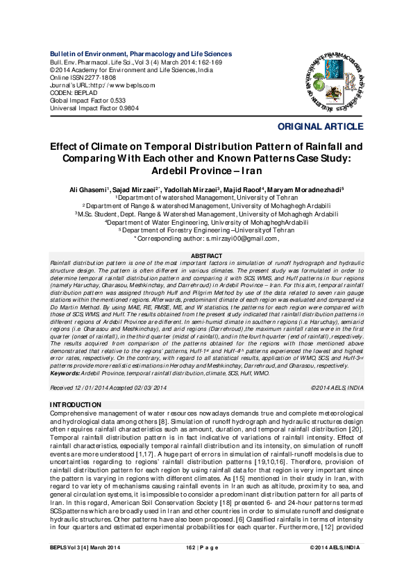 (PDF) Effect of Climate on Temporal Distribution Pattern of Rainfall ...