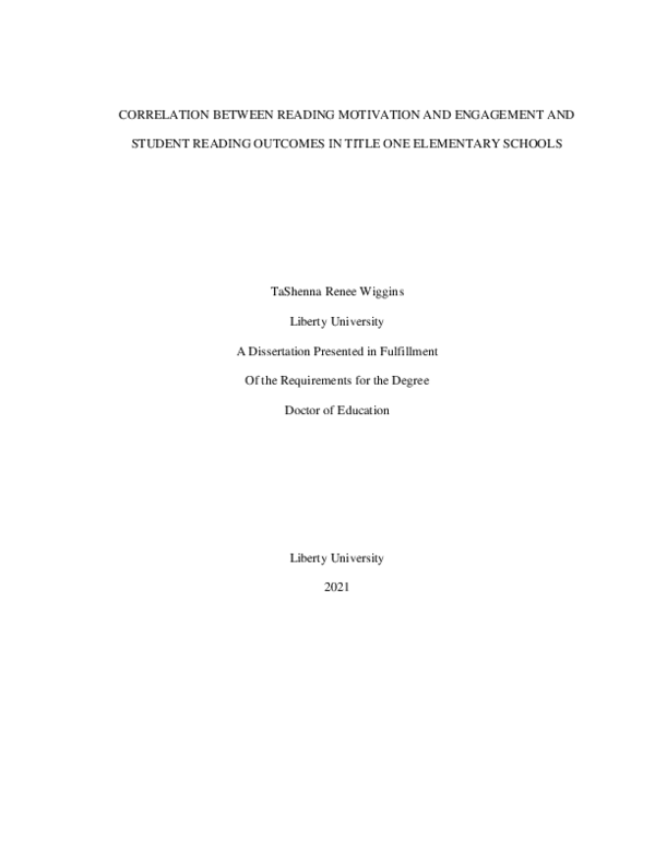 (PDF) Correlation between Reading Motivation and Engagement and Student ...