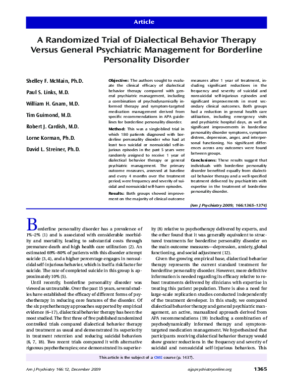 (PDF) A Randomized Trial of Dialectical Behavior Therapy in High-Risk ...