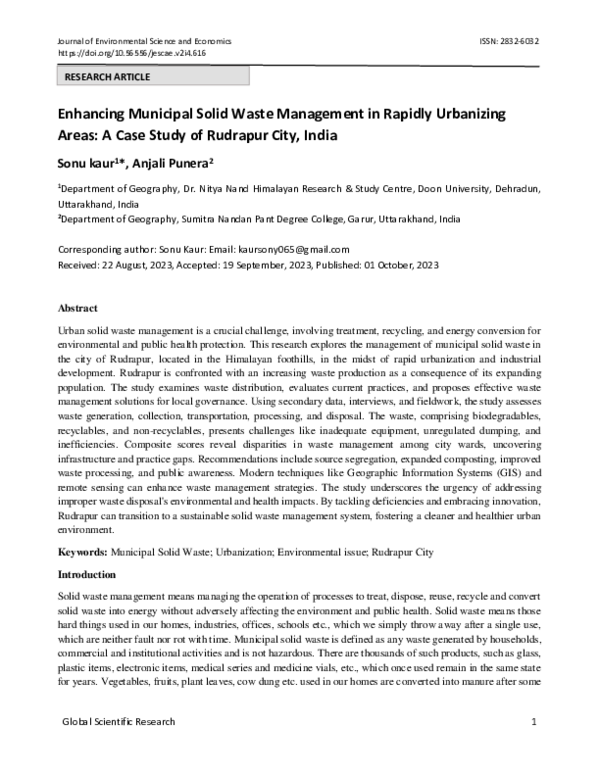 PDF HOUSEHOLD SOLID WASTE MANAGEMENT STRATEGIES IN URBANIZING visual data 3