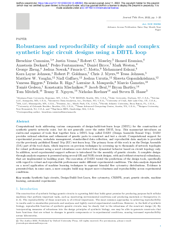 (PDF) Robustness and reproducibility of simple and complex synthetic ...