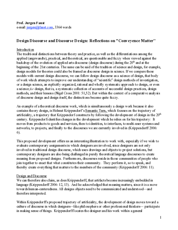 (PDF) Design Discourse and Discourse Design: Reflections on “Conveyence ...