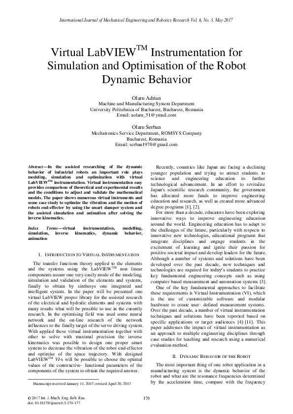 (PDF) Virtual LabVIEW TM Instrumentation for Simulation and ...