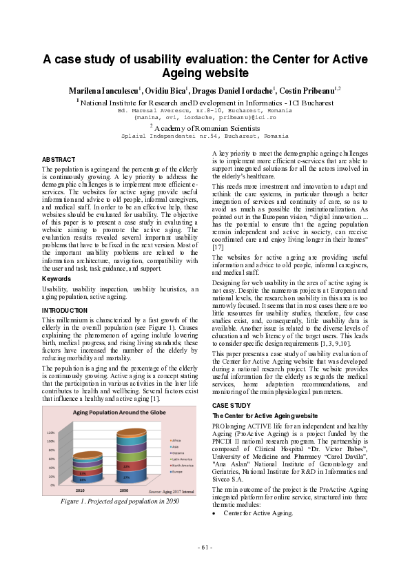 (PDF) A case study of usability evaluation: the Center for Active ...