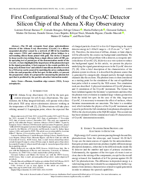 (PDF) First Configurational Study of the CryoAC Detector Silicon Chip ...