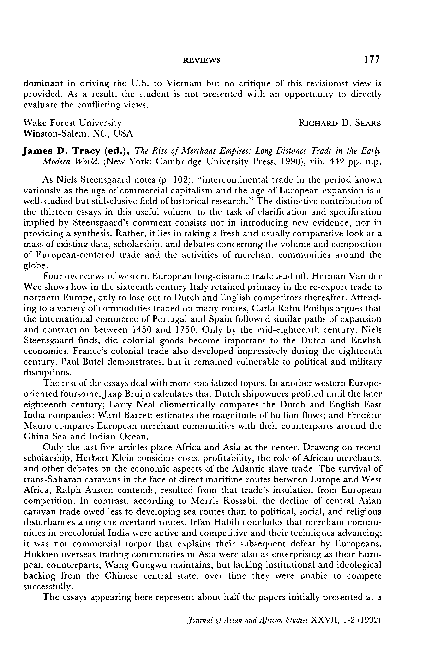 (PDF) James D. Tracy (ed.): The rise of merchant empires: long-distance ...