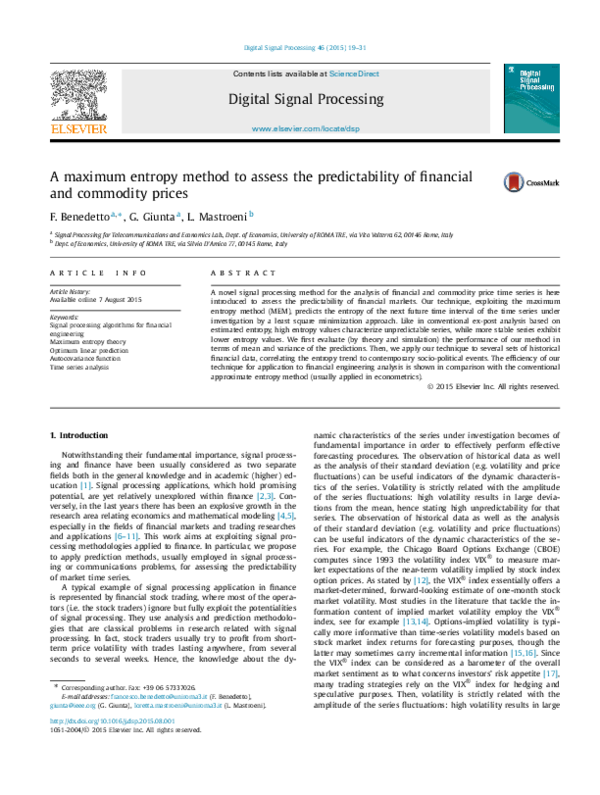 (PDF) A maximum entropy method to assess the predictability of ...