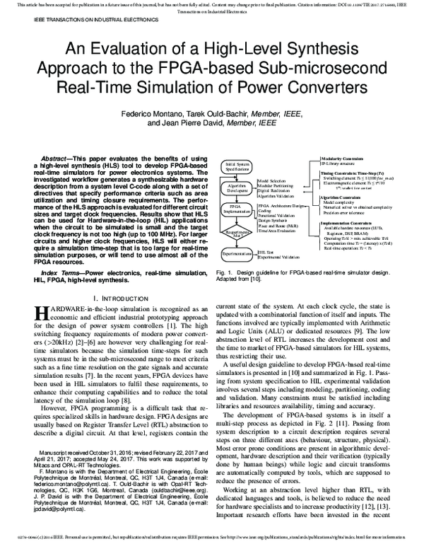(PDF) An Evaluation of a High-Level Synthesis Approach to the FPGA ...