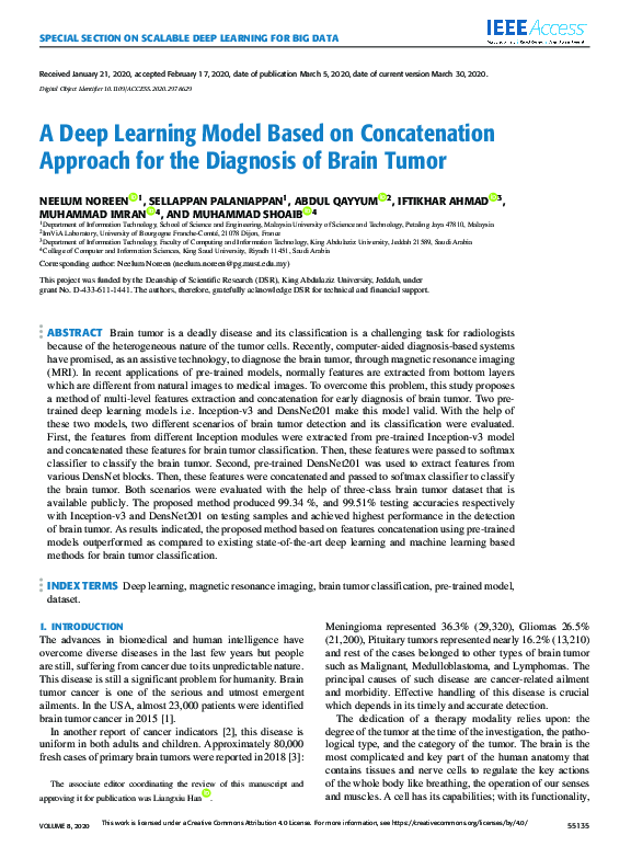 (PDF) A Deep Learning Model Based on Concatenation Approach for the ...