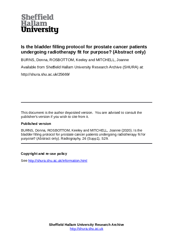 (PDF) Is the bladder filling protocol for prostate cancer patients ...
