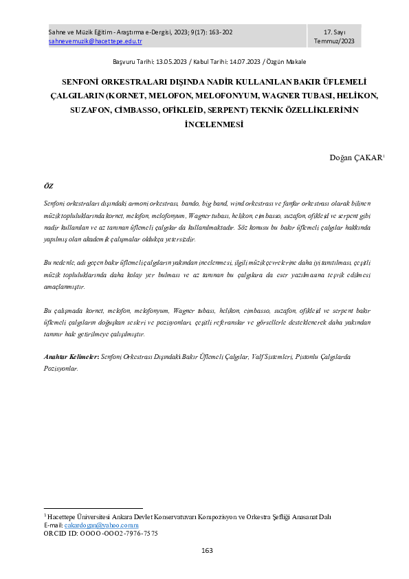 (PDF) Investigation of the Technical Features of Brass Instruments ...