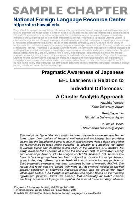 (PDF) Pragmatic Awareness of Japanese EFL Learners in Relation to ...