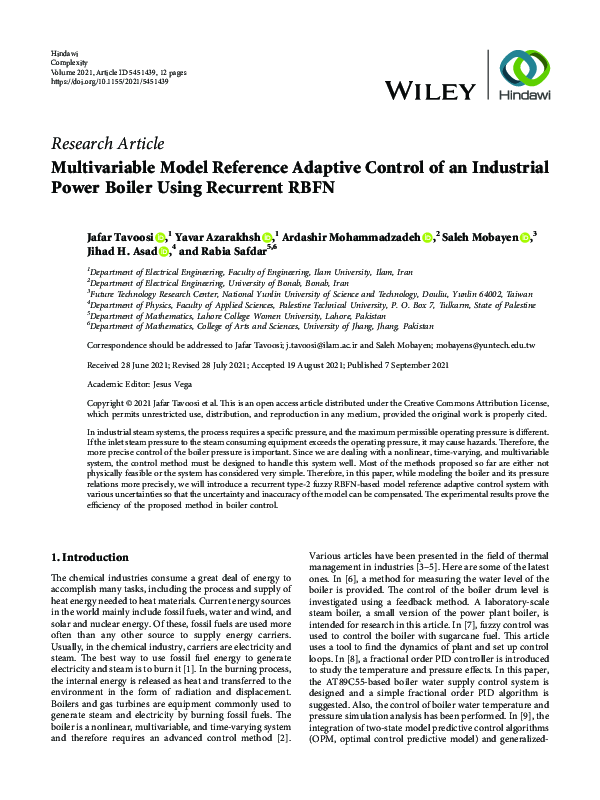 (PDF) Multivariable Model Reference Adaptive Control of an Industrial ...