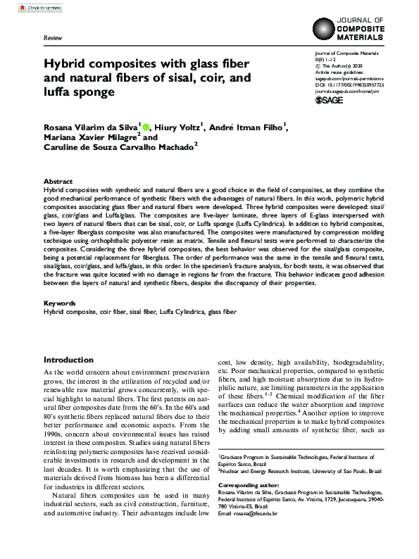 (PDF) Hybrid composites with glass fiber and natural fibers of sisal ...